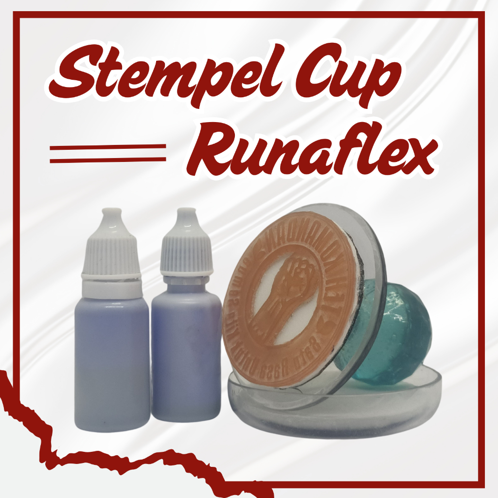 

stempel runaflex / stempel cup permanen / stempel gelas / stempel anti air