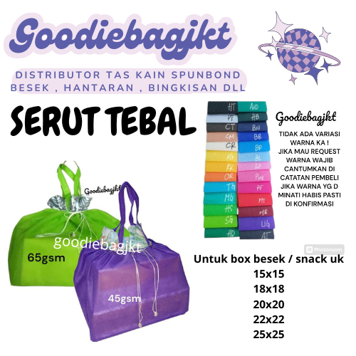 

Goodiebag serut tas hajatan besek box nasi uk 18x18 65gsm TEBAL ! ISI 12PCS