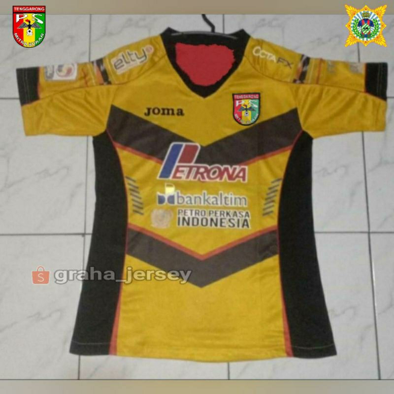 Jersey MITRA KUKAR Home 2015 Liga ISL Coklat Krem PRINTING Retro Lokal
