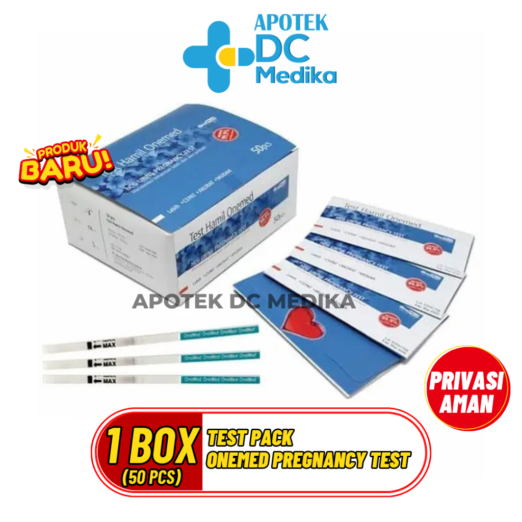 ONEMED / 1 BOX / 50 PCS / TEST PACK / TESPEK / KEHAMILAN / INSTANT / PROMIL / PROGRAM HAMIL / ONE ME