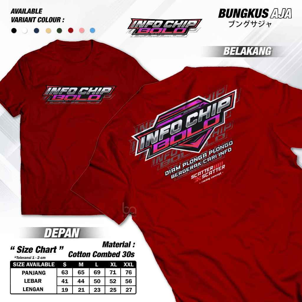 Kaos Info Chip Plonga Plongo Cari Info Baju Distro Racing Concept Game Slot Scatter Cotton Combed 30