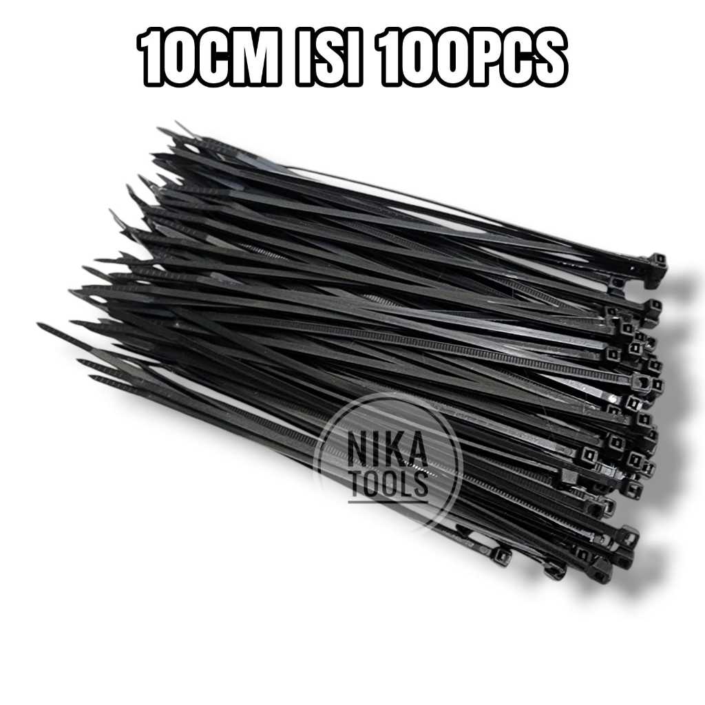

Kabel Tis 10 cm 100 mm Cable Ties Tie Nylon Nilon Hitam 100 pcs