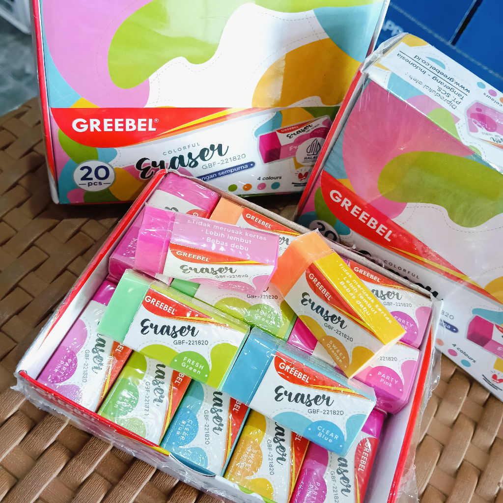 

1 PCS GREEBEL ERASER GBF-221820 PENGAPUS WARNA WARNI BERSIH TIDAK MERUSAK KERTAS