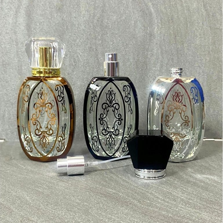 Botol Parfum Kaca Spray Antik Random 30ml / Botol Parfum Kosong Motif Arab Antik