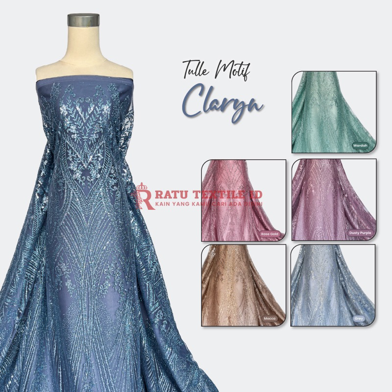 Kain Tulle Sugar Candy Bahan Tile Payet Sequin Premium untuk Gamis dan Bridesmaids