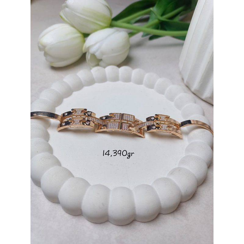 Gelang emas dewasa kadar 300/6k