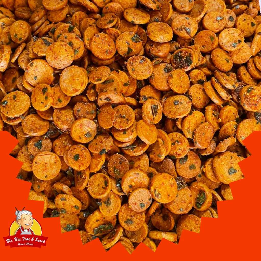 

Sosreng Sosis Goreng Keripik Pedas daun jeruk Cikruh 100gr original camilan viral snack bumbu melimpah GUDANGSNACK.TGR