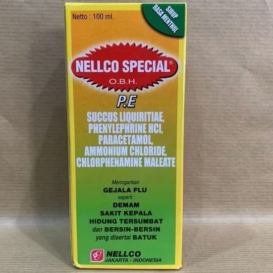 Obh Nelco Spesial PE Sirup 100ml utk membantu mengobati batuk, flu