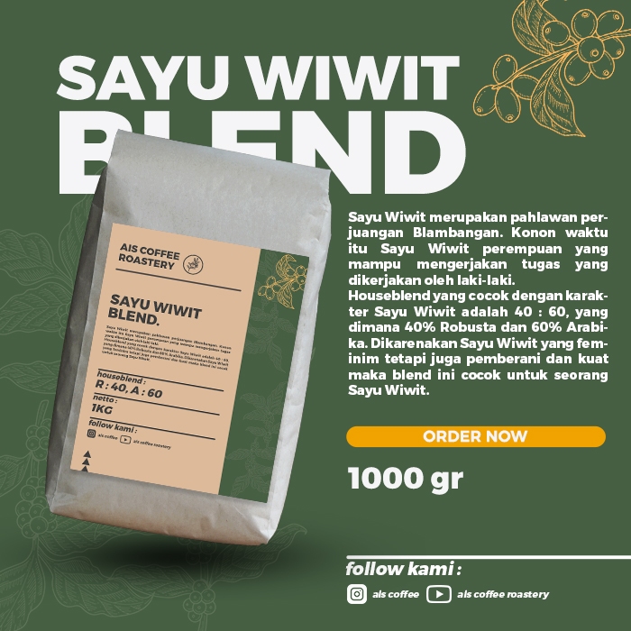 

Kopi Banyuwangi 1KG House Blend A:40 R:60 Coffee Bean - Biji Kopi