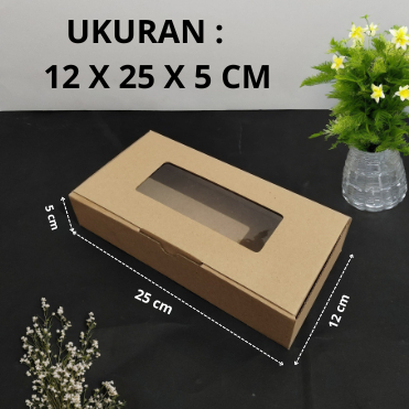 

( 10 Pcs ) Kardus Karton Box Kotak Kue Hampers 12 cm x 25 cm x 5 cm kaca