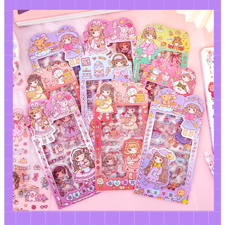 

4LBR STIKER MOTIF CARTOON GIRL BUDDY CUTE SERIES LUCU & UNIK /STIKER DEKORASI LUCU/STICKER JURNAL DIY