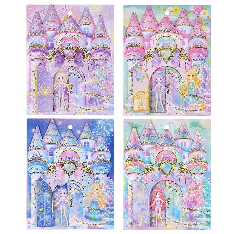 Buku Sibuk/Buku Tenang/Buku Mainan DIY/Buku Mainan Edukasi/Stiker Anak-anak/Stiker Berdandan Kastil 