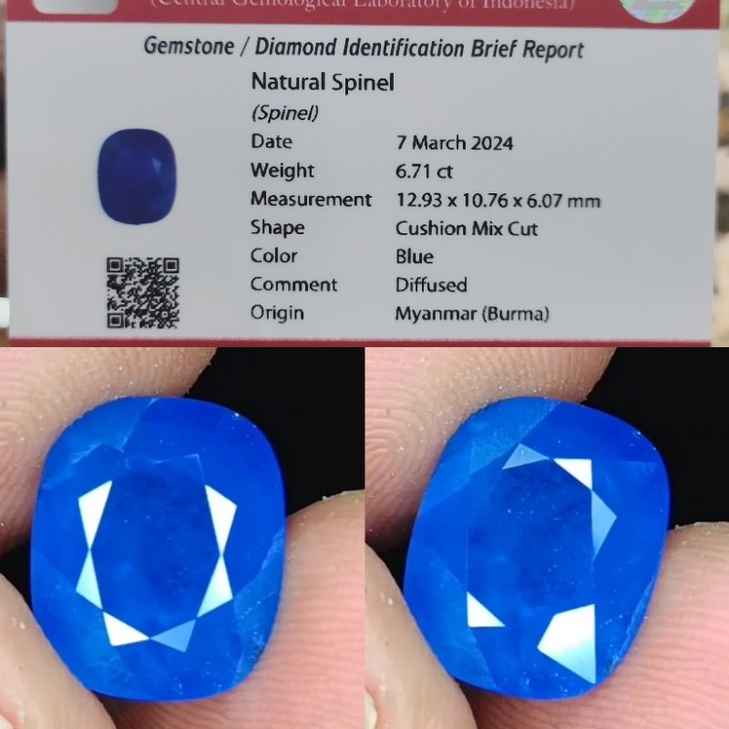 NATURAL BLUE SPINEL HQ 6,71ct