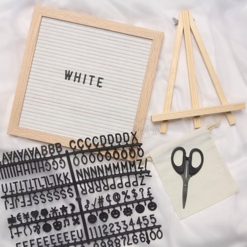PRELOVED - WARNA PUTIH, FELT LETTER BOARD Papan Nama Bayi Message Board Papan Pesan