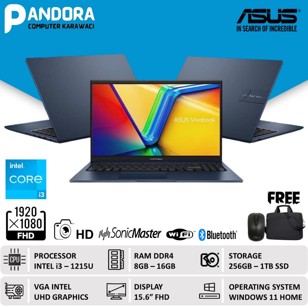 ASUS VIVOBOOK 15 F1504ZA CORE i3 1215U 8GB SSD 512GB 15 inch WIN 11