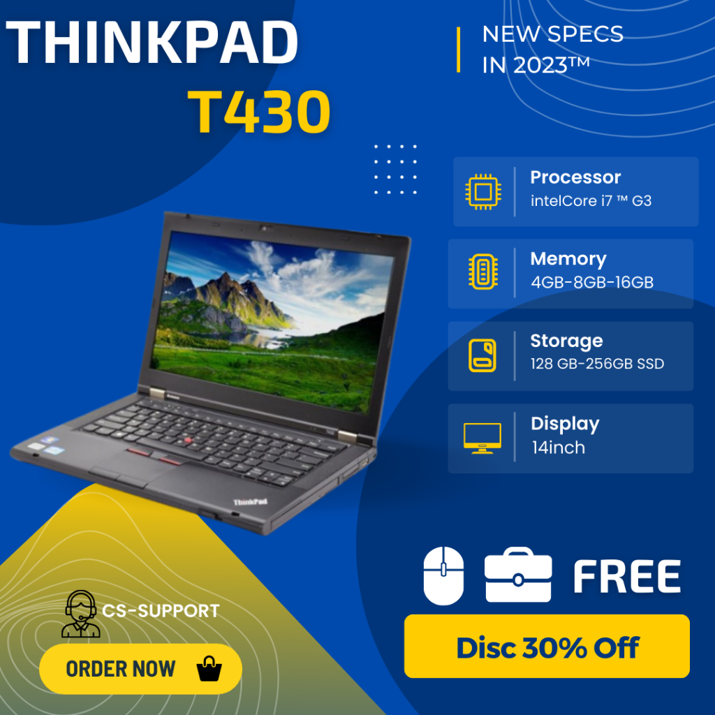 Laptop Lenovo Thinkpad T430 Core i7 Dual Vga Ram 8GB Ssd 256GB MURAH/MULUS/BERGARANSI