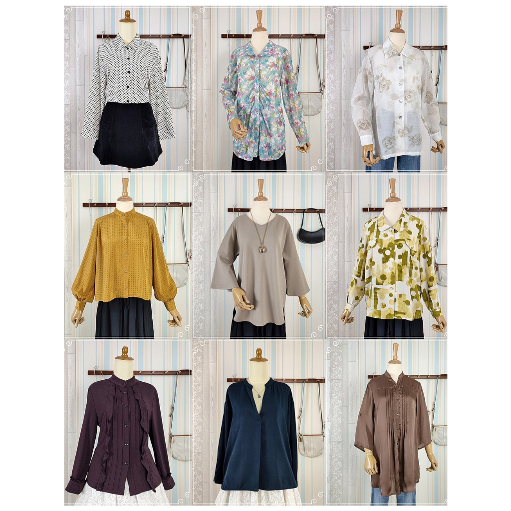 Atasan Wanita PL - Kemeja Vintage - Blouse Korea