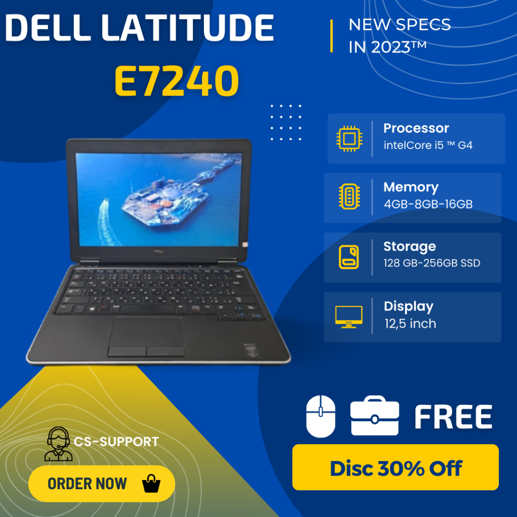 Laptop Dell Latitude e7240 Core i5 Ram 8GB Ssd 256GB MURAH/MULUS/BERGARANSI