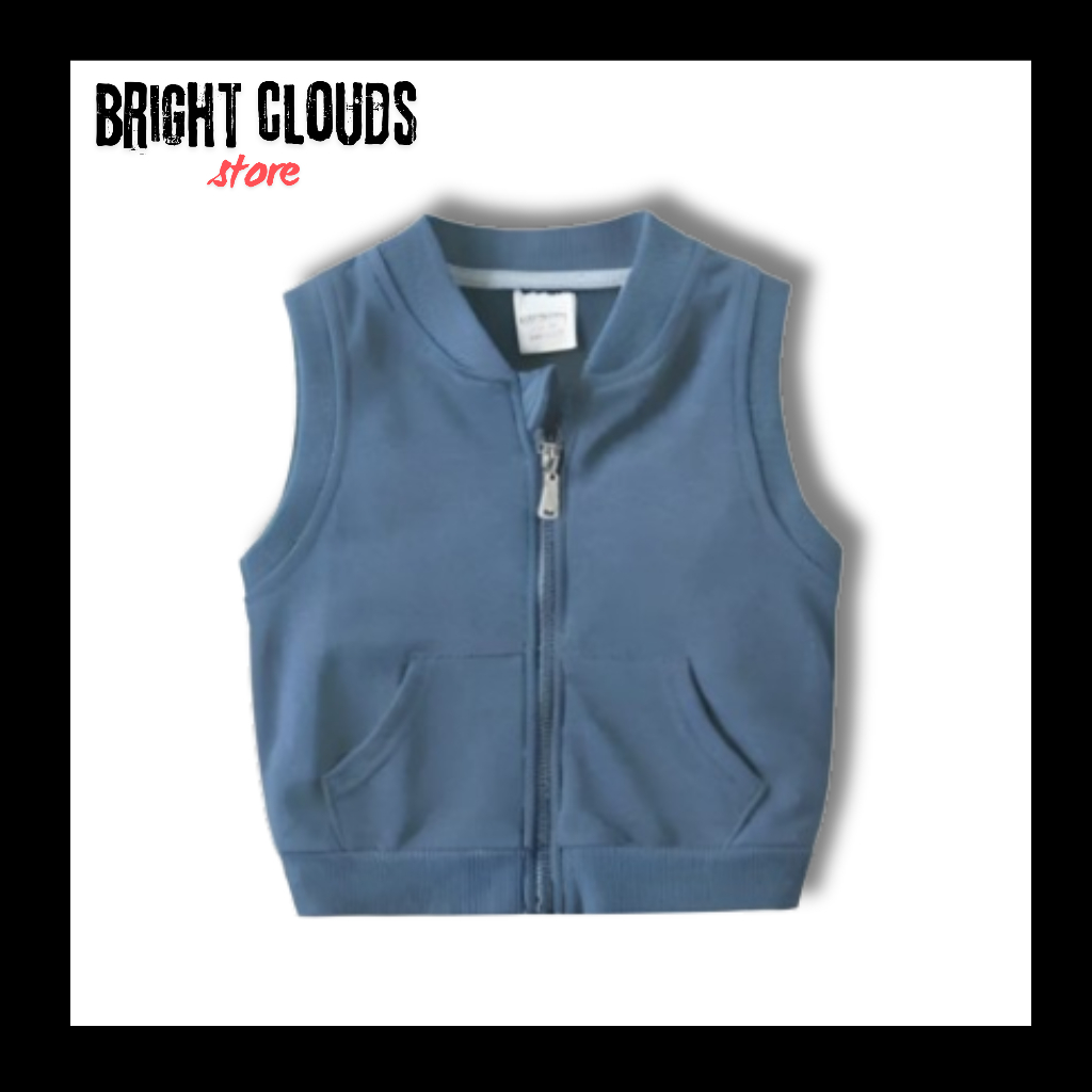 Rompi anak cowok cewek rompi Zipper kekinian Bahan Fleece Premium Original Tebal 4-15 TAHUN Vintage