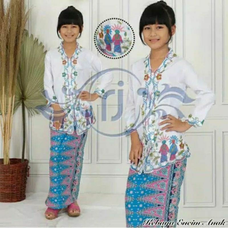 Atasan Kebaya Baju Encim Betawi Anak Sd Usia 5-12Tahun/Kebaya Encim Anak Perempuan