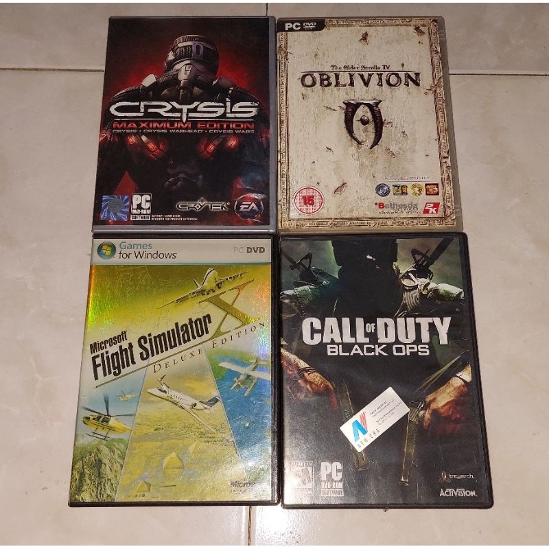 PC DVD ROM CRYSIS Maximum Edition / The Elder Scrolls IV OBLIVION / MICROSOFT FLIGHT SIMULATOR / CAL