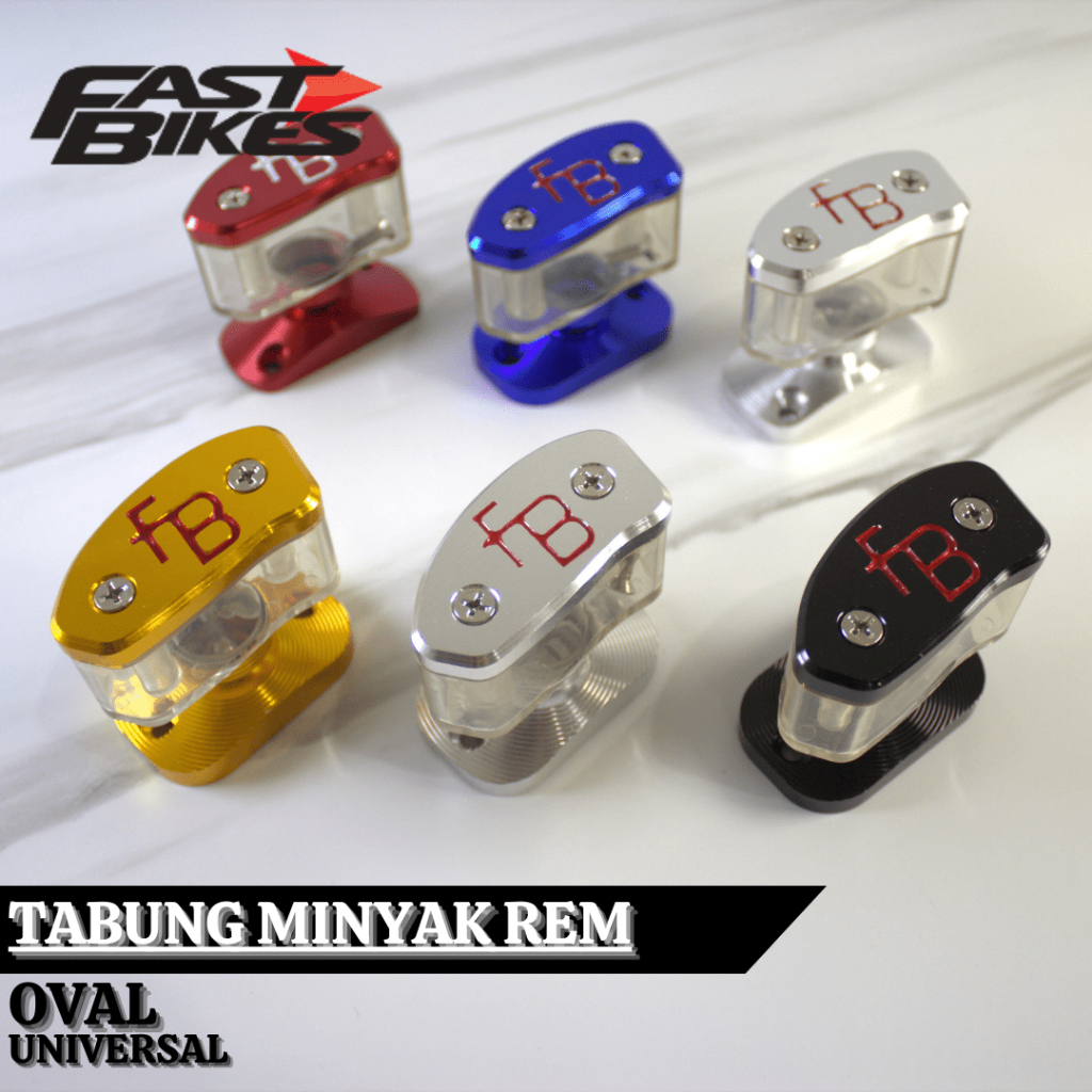 Tutup Minyak Rem Variasi Oval Fastbikes CNC - Cover Stempel Minyak Rem Depan Stempel Transparan Oval