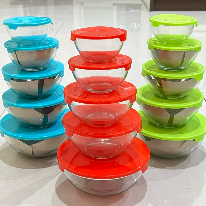 KOTAK MAKAN / MANGKOK SUSUN KACA isi 5 Multi Purpose Bowl set MURAH KIG Group