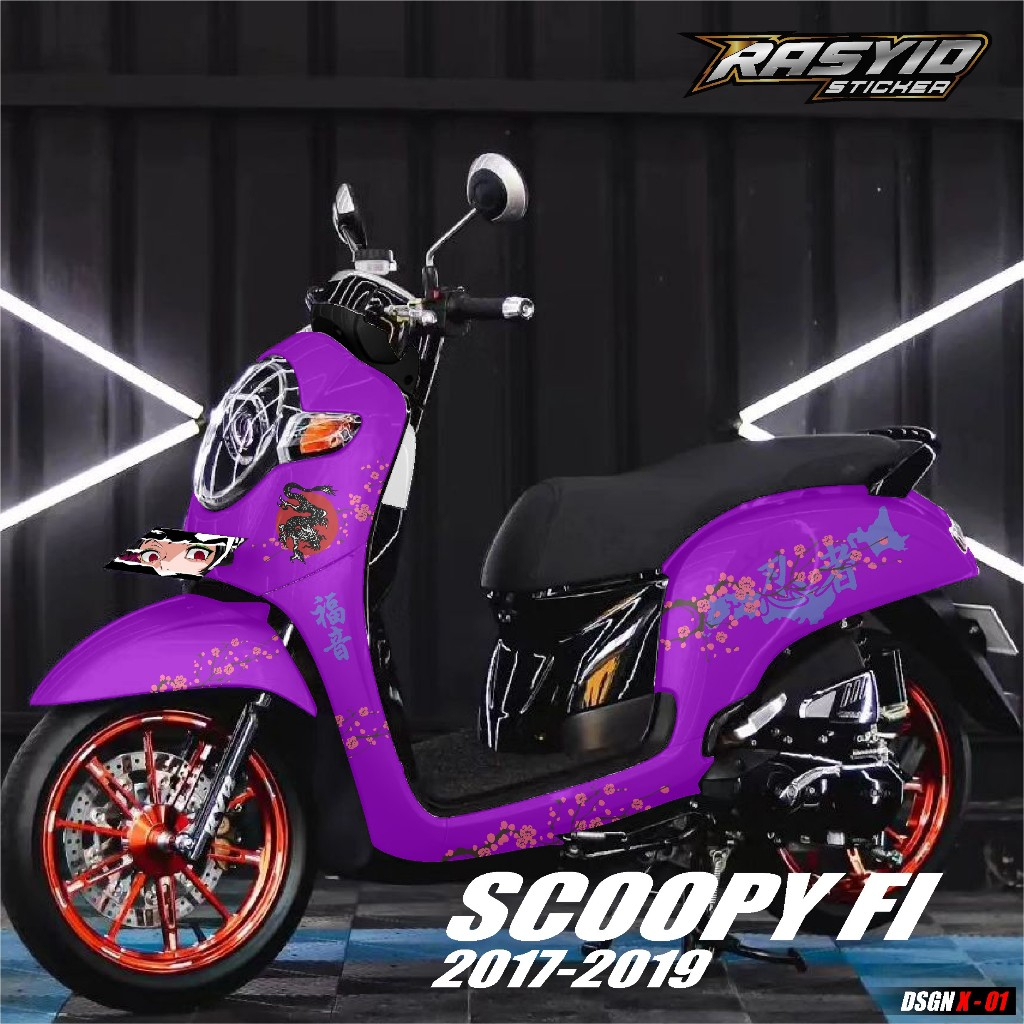 Sticker Decal Full Body Honda Scoopy FI 2017 2018 2019 Decal Sticker Scoopy Gambar Bunga Simple