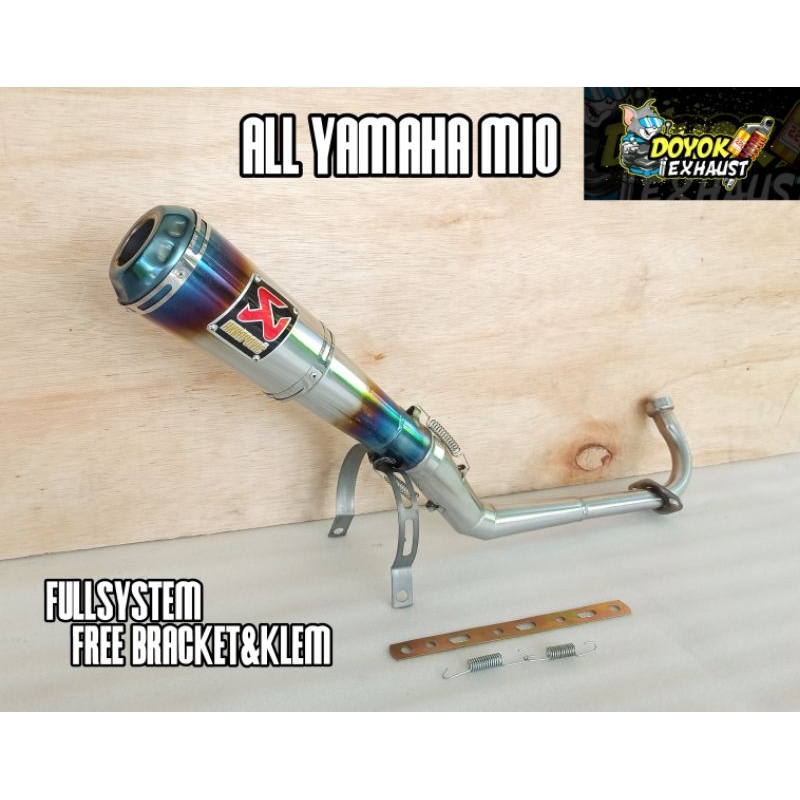 knalpot racing AKRAPOVIC untuk motor YAMAHA MIO ALL VARIAN/TYPE. Mio sporty/smille. Mio Soul GT. Mio