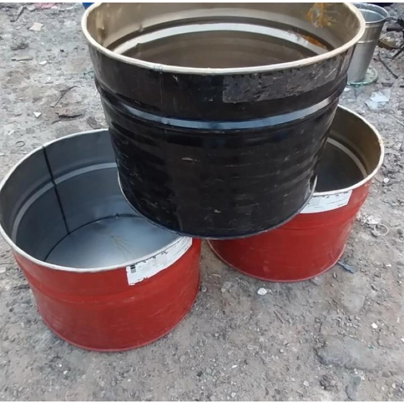 tong sampah drum besi 100 liter/pot tanaman/pot bunga/tempat bakar sampah