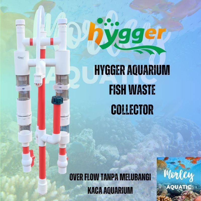 HYGGER AQUARIUM FISH WASTE COLLECTION / PIPA OVERFLOW / OVERFLOW DOUBLE TABUNG/ OVERFLOW AQUARIUM / 
