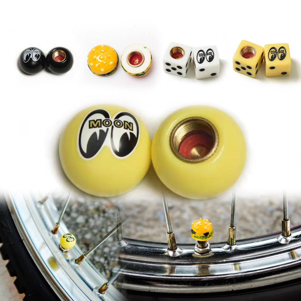 Tutup Pentil Ban Mooneyes Original . Air Valve Mooneyes Kuning . Hitam . Burger
