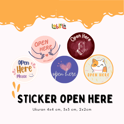 

Stiker OPEN HERE | Thank You for Your Order | Label Jualan Online Shop
