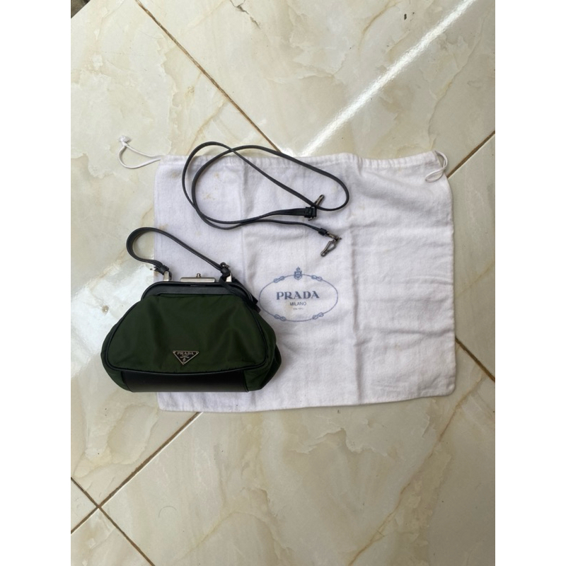 vintage sling bag mini prada authentic nylon leather