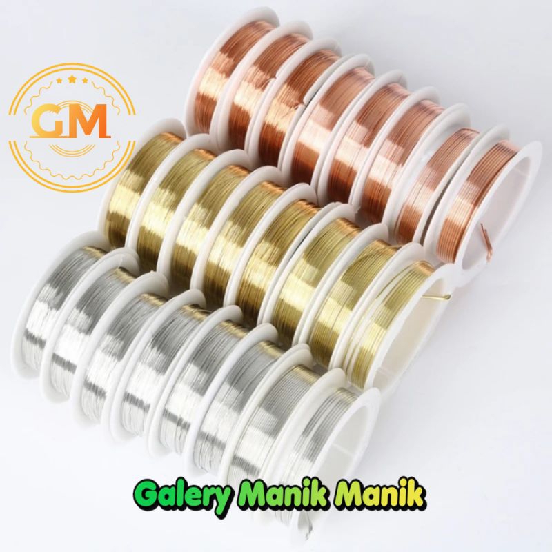 [ 1 Roll ] Tali Kawat Tembaga Aksesoris Cooper Wire 0.3/0.4/0.5 mm