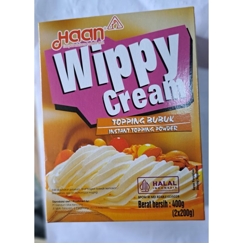 

Haan Wippy Cream 400gr (2x200gr)/HAAN WIPPY CREAM TOPPING BUBUK- INSTAN TOPPING POWDER