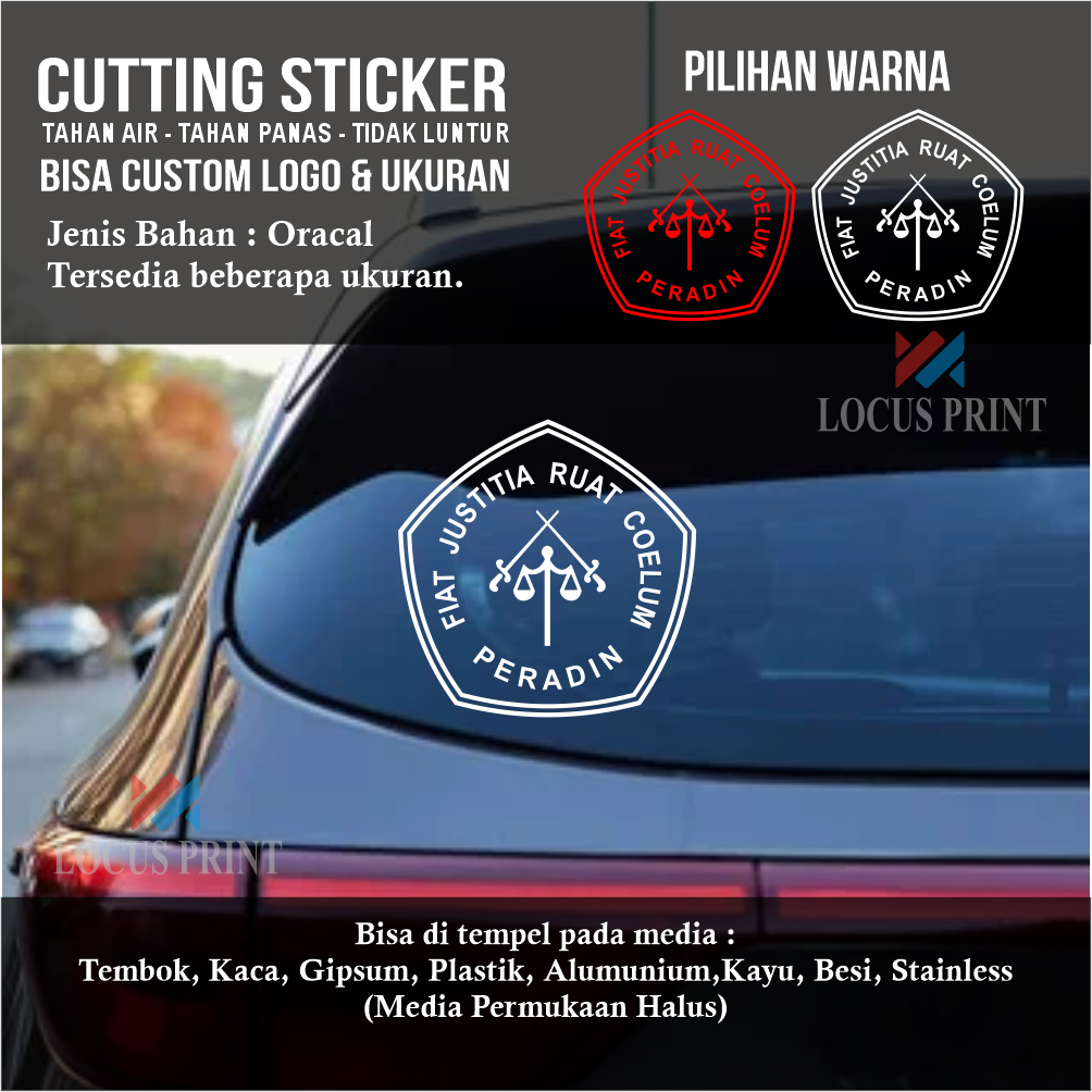 Cutting Sticker Stiker PERADIN Persatuan Advokat Indonesia Lawyer Pengacara Hukum Bahan Oracal