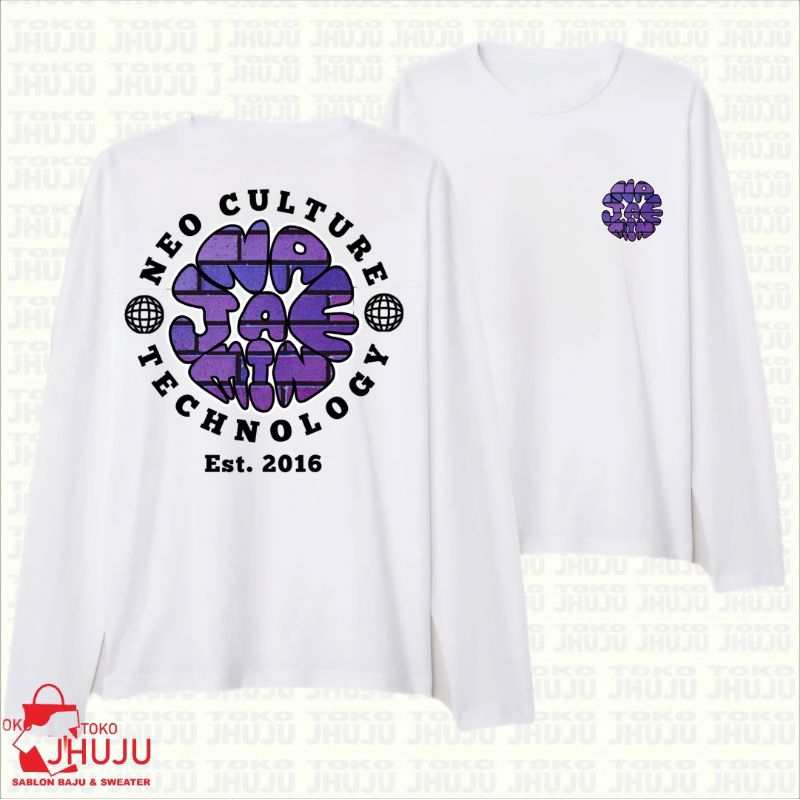 Kaos LENGAN PANJANG Sablon Nct Dream Na Jaemin Purple Block Texture Streetwear DB