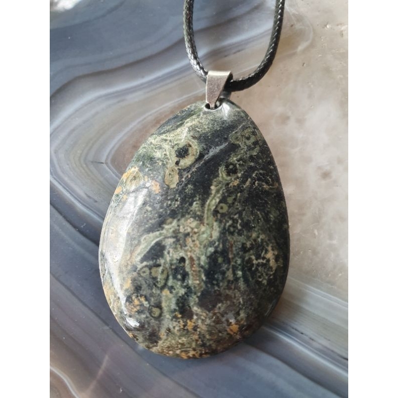 #8590 - Kanada Giok, Natural Batu Liontin, Fashion Jewelry, Pendant Necklace Kalung Crystal Asli Gem