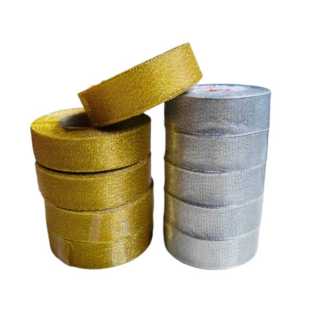

Pita Glitter Gold Silver / Pita Metalik Gold Silver 1inch (2.5cm)