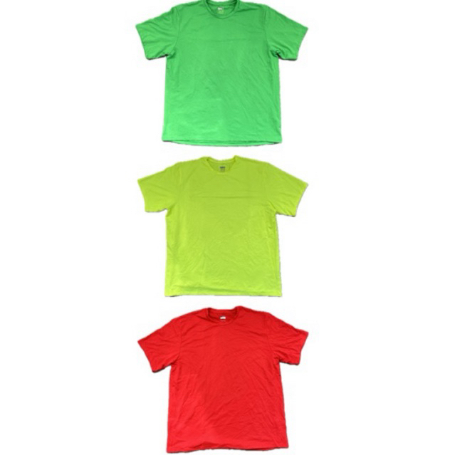 Kaos NkeTees Running Baju Olahraga Gym Dri-Fit Pria | Hijau Lime Neon Merah