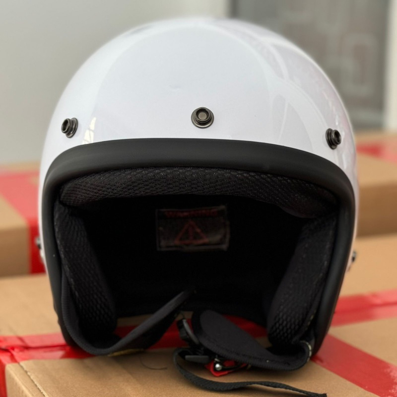 helm polos bogo retro putih (tanpa kaca)