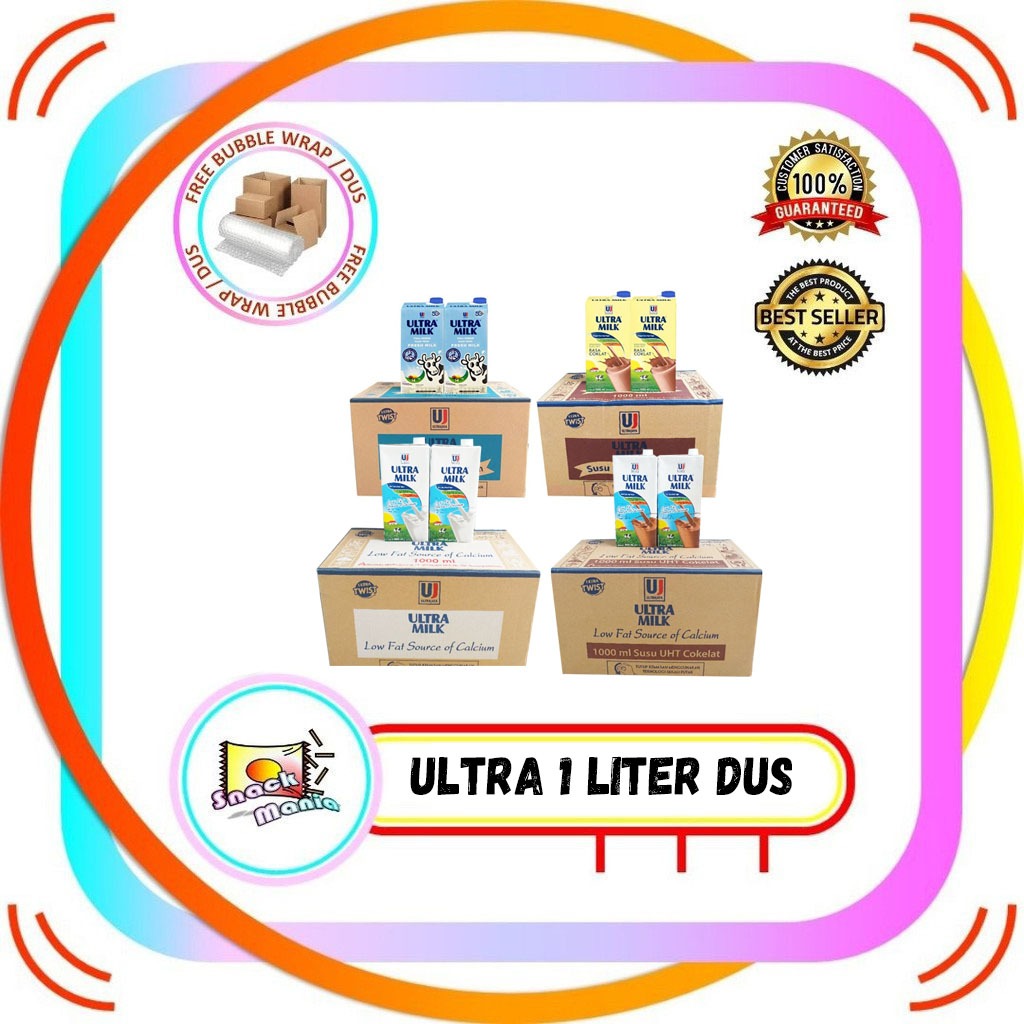 

Susu UHT Ultra Milk Full Cream - Coklat High Calcium 1 Liter x 12 pcs DUS