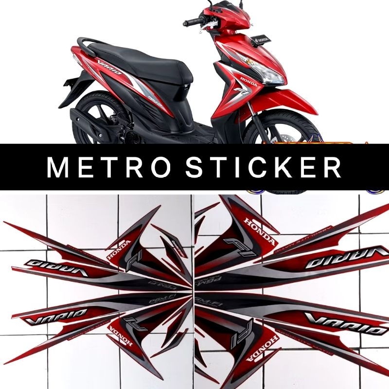 Striping lis sticker standar honda vario 110 FI 2014 merah stiker vario 110 fi merah 2014 stiker var
