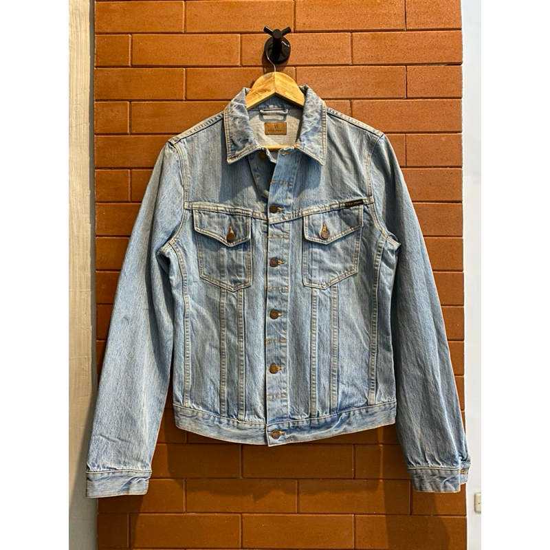 nudie jeans original trucker denim jeans pria second