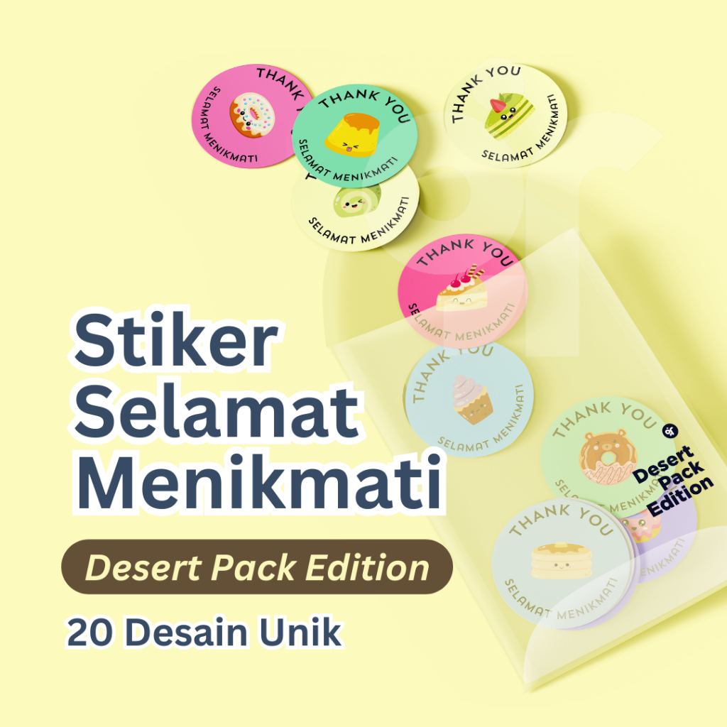 

Sticker Desert Pack Edition | Stiker Label Kemasan Makanan Thank You Terima Kasih Selamat Menikmati