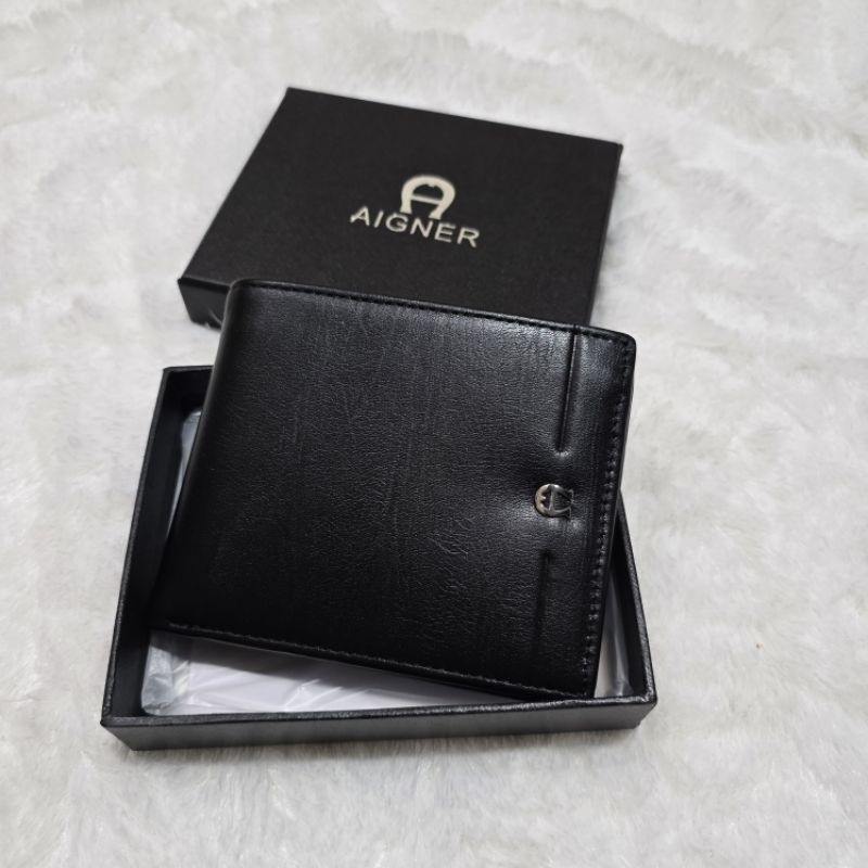 Dompet Pria Lipat Warna Hitam Kulit Domba Asli