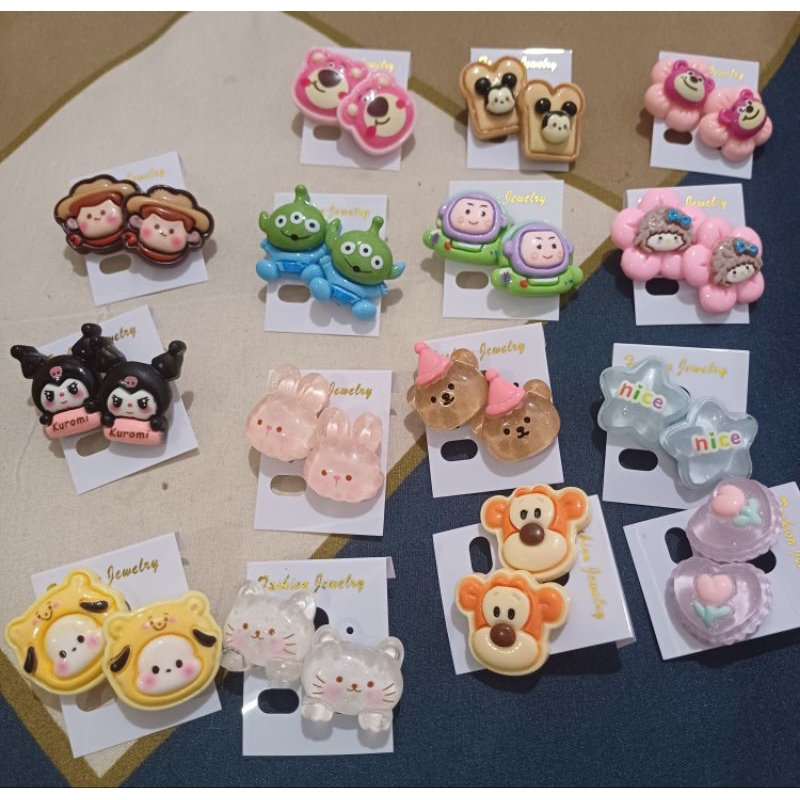 Antingan anak anak perempuan aksesoris antingan silver