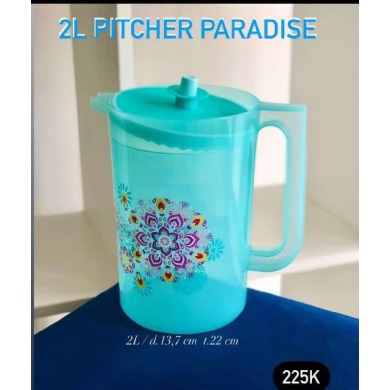 pitcher 2 l/ 1 liter  ORI tupperware bulat /gelas isi 4