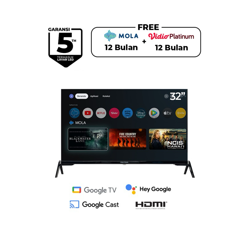 Led polytron 32 inch android tv polytron pld-32rg